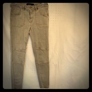 Beige Skinny Stretch Ankle Cargo Jean SZ 8